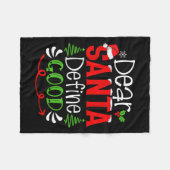 Dear Santa Define Good Christmas Humor Quotes Fami Fleecedecke (Vorderseite (Horizontal))