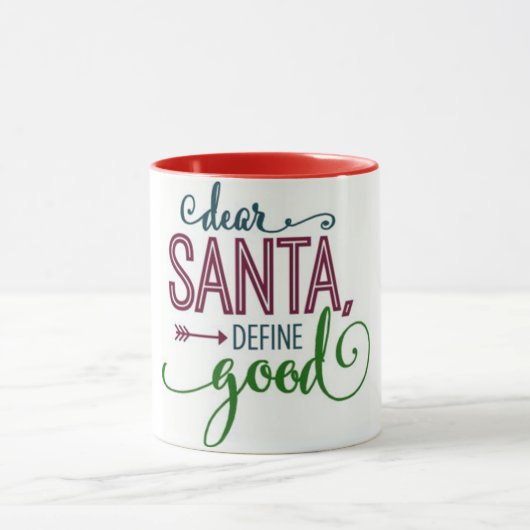 **DEAR SANTA—DEFINIEREN SIE GUTE*** FUN CHRISTMAS TASSE (Zentrum)