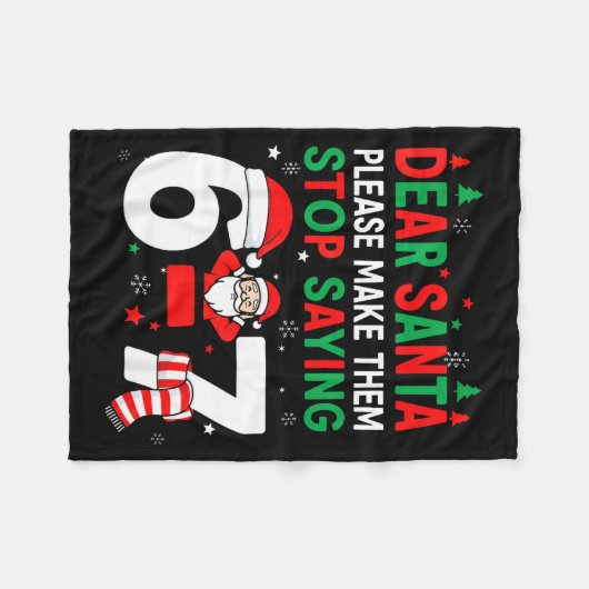 Dear Santa, Funny 67 Six Seven Christmas 6-7 Men W Fleecedecke (Vorderseite (Horizontal))