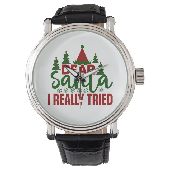 Dear Santa – Funny Christmas Armbanduhr (Vorderseite)