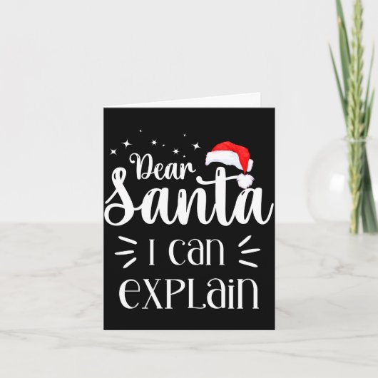Dear Santa Funny Uni Kids Christmas T Shirt Karte (Vorderseite)