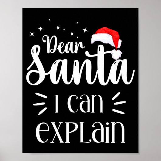 Dear Santa Funny Uni Kids Christmas T Shirt Poster (Vorne)