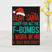 Dear Santa Human Resources Funny Hr Christmas 2023 Karte (Gelbe Blume)
