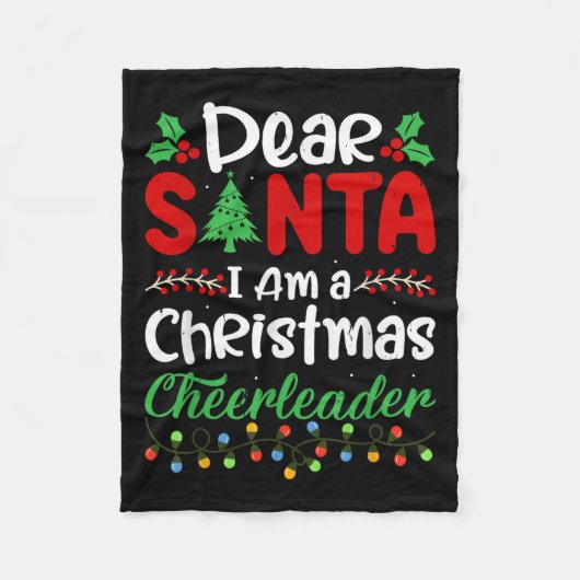 Dear Santa I Am A Christmas Cheerleader Funny Chri Fleecedecke (Vorderseite)