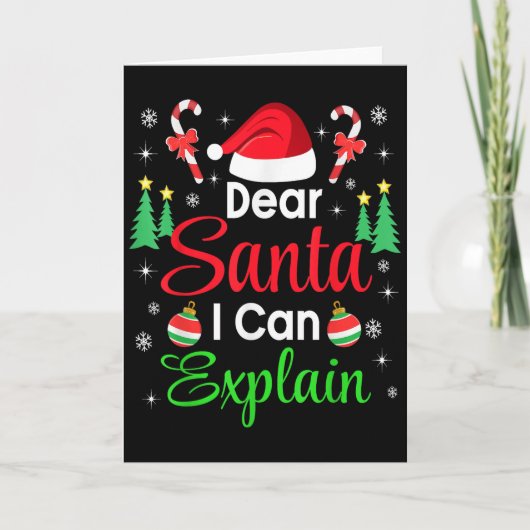 Dear Santa I Can Explain Family Christmas Men Wome Karte (Vorderseite)