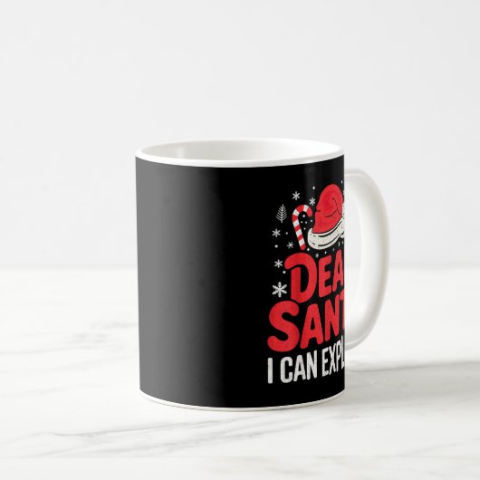 Dear Santa I Can Explain Funny Christian Kaffeetasse (VorderseiteRechts)