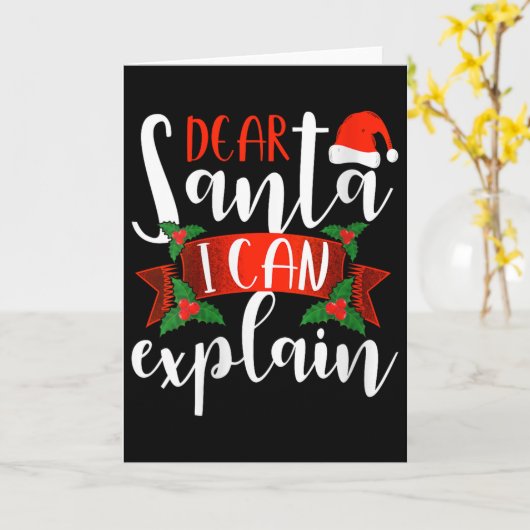 Dear Santa I Can Explain Funny Christmas Decoratio Karte (Gelbe Blume)