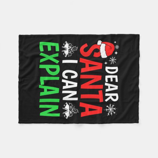 Dear Santa I Can Explain Funny Christmas Holiday F Fleecedecke (Vorderseite (Horizontal))