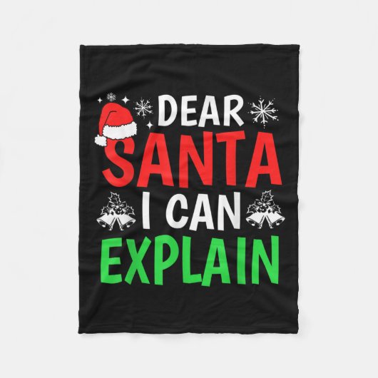 Dear Santa I Can Explain Funny Christmas Holiday F Fleecedecke (Vorderseite)