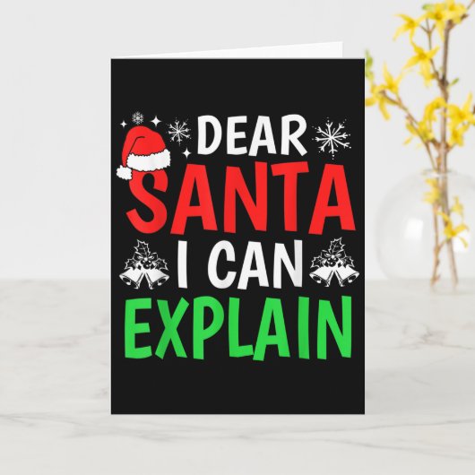 Dear Santa I Can Explain Funny Christmas Holiday F Karte (Gelbe Blume)
