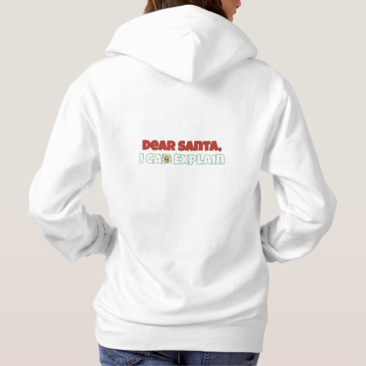 Dear Santa, I Can Explain Funny Christmas Hoodie (Rückseite)