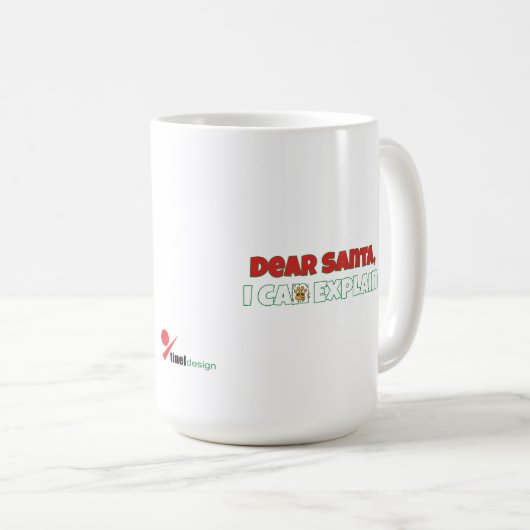 Dear Santa, I Can Explain  Funny Christmas Kaffeetasse (VorderseiteRechts)