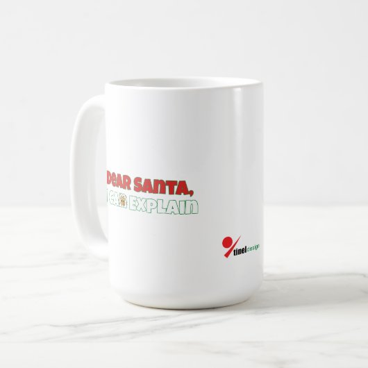 Dear Santa, I Can Explain  Funny Christmas Kaffeetasse (Vorderseite Links)