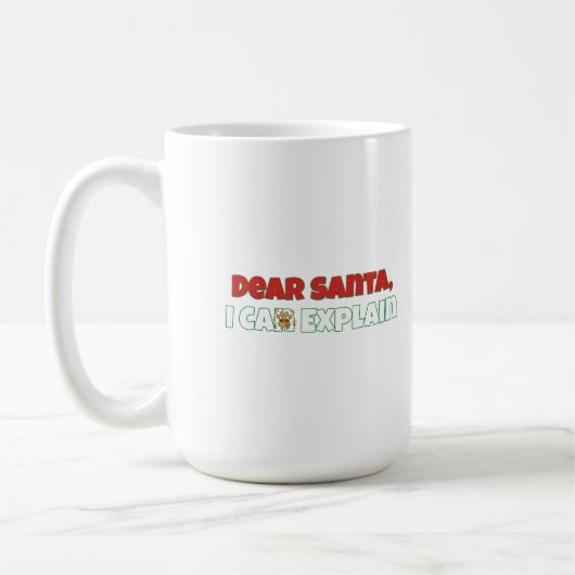 Dear Santa, I Can Explain  Funny Christmas Kaffeetasse (Links)