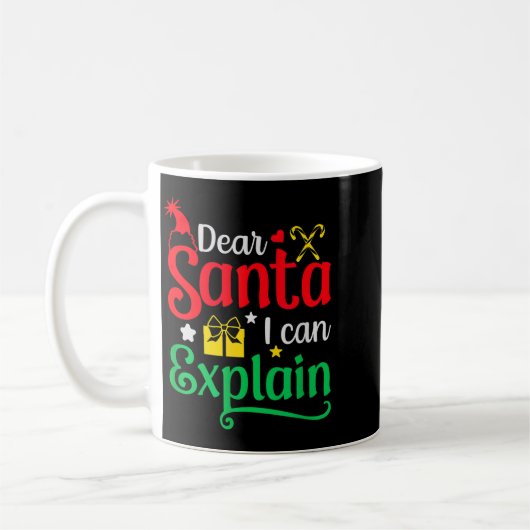 Dear Santa I Can Explain Funny Christmas Kaffeetasse (Links)