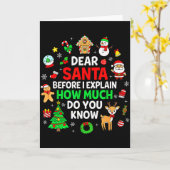 Dear Santa I Can Explain Funny Christmas Matching  Karte (Gelbe Blume)