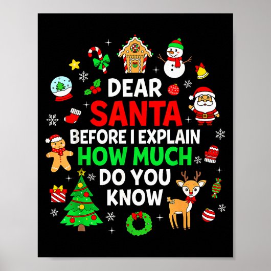 Dear Santa I Can Explain Funny Christmas Matching Poster (Vorne)