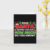 Dear Santa I Can Explain Funny Christmas Men Women Karte (Gelbe Blume)