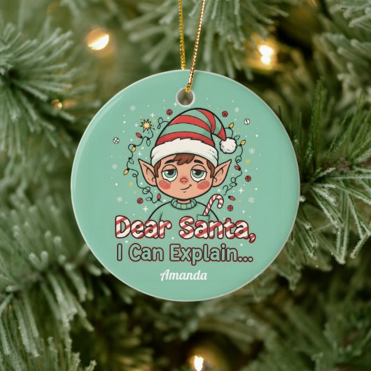 Dear Santa I Can Explain Funny Christmas Ornament (Baum)