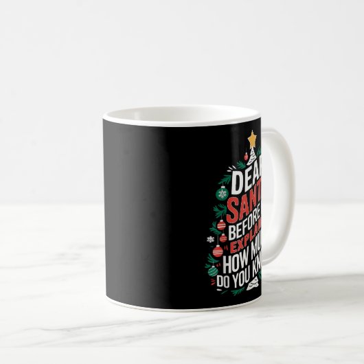 Dear Santa I Can Explain Funny Christmas Pjs Tree Kaffeetasse (VorderseiteRechts)