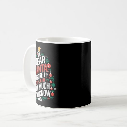 Dear Santa I Can Explain Funny Christmas Pjs Tree Kaffeetasse (Vorderseite Links)