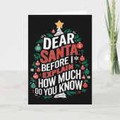 Dear Santa I Can Explain Funny Christmas Pjs Tree Karte (Vorderseite)