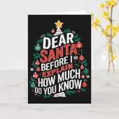 Dear Santa I Can Explain Funny Christmas Pjs Tree Karte (Gelbe Blume)