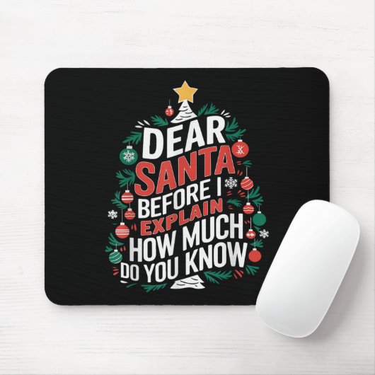 Dear Santa I Can Explain Funny Christmas Pjs Tree Mousepad (Mit Mouse)