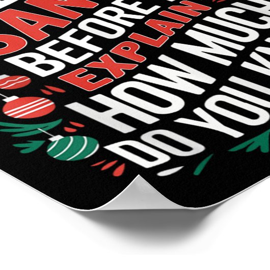 Dear Santa I Can Explain Funny Christmas Pjs Tree Poster (Ecke)