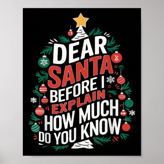 Dear Santa I Can Explain Funny Christmas Pjs Tree Poster (Vorne)