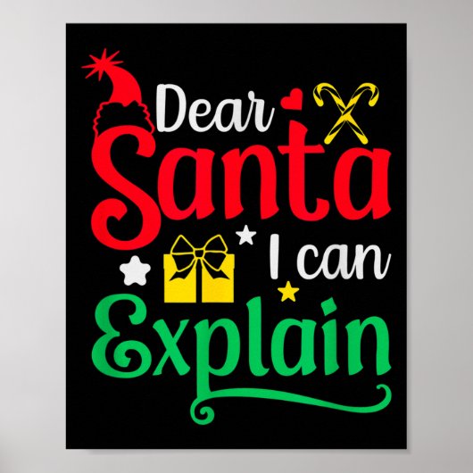 Dear Santa I Can Explain Funny Christmas Poster (Vorne)