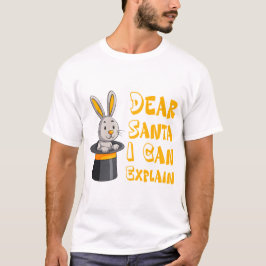 "Dear Santa I Can Explain" Funny Christmas Rabbit T-Shirt