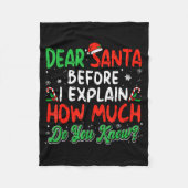 Dear Santa I Can Explain Funny Christmas Shirts Ki Fleecedecke (Vorderseite)