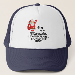 Dear Santa I Can Explain Funny Dog Christmas Mug Truckerkappe