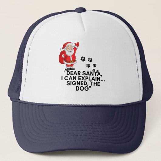 Dear Santa I Can Explain Funny Dog Christmas Mug Truckerkappe (Vorderseite)