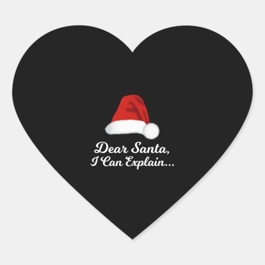 Dear Santa I Can Explain Funny Herz-Aufkleber (Vorderseite)