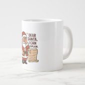 Dear Santa, I Can Explain Funny Mug Jumbo-Tasse (Vorderseite Rechts)