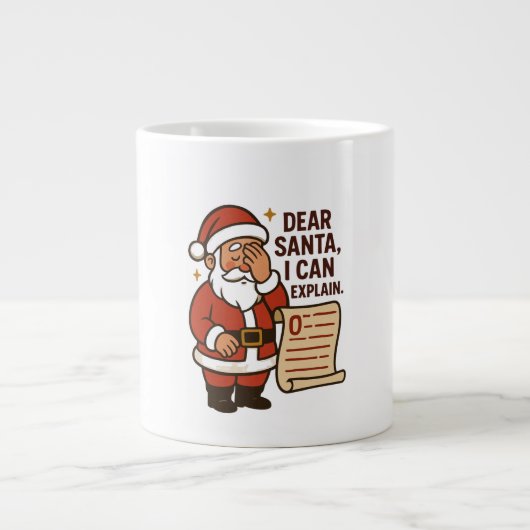 Dear Santa, I Can Explain Funny Mug Jumbo-Tasse (Vorderseite)