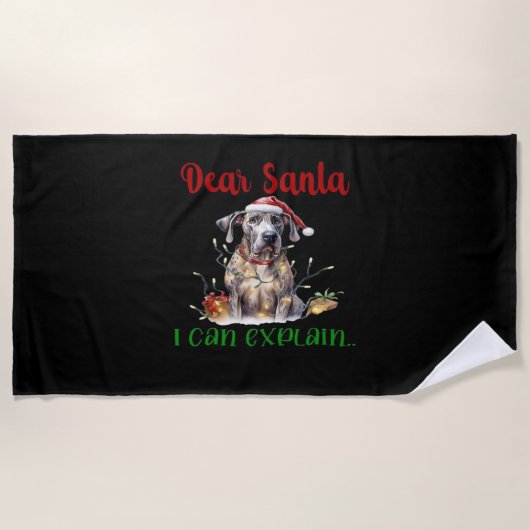 Dear Santa I Can Explain Great Dane Essential T-Sh Strandtuch (Vorderseite)