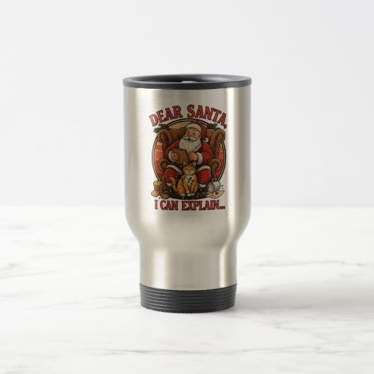 Dear Santa I Can Explain Mug Reisebecher (Mittel)