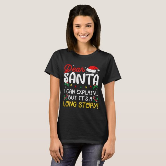 Dear Santa I Can Explain Pajamas Family Matching C T-Shirt (Vorne ganz)