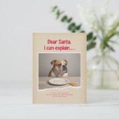 Dear Santa I Can Explain Pet Dog Photo Christmas Postkarte (Stehend Vorderseite)