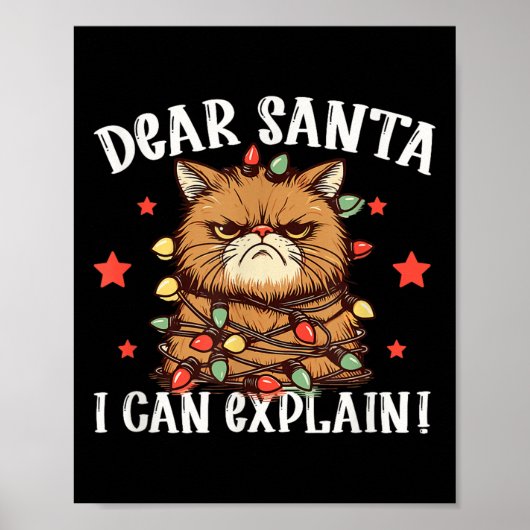 Dear Santa I Can Explain The Cat Did It Funny Chri Poster (Vorne)
