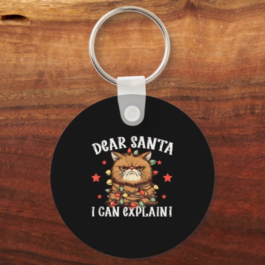 Dear Santa I Can Explain The Cat Did It Funny Chri Schlüsselanhänger (Vorderseite)