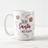 Dear Santa (I was Framed) Funny Mugshot Christmas Kaffeetasse (Links)