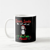 Dear Santa It Was Her Fault Siblings Matching Xmas Kaffeetasse (Links)