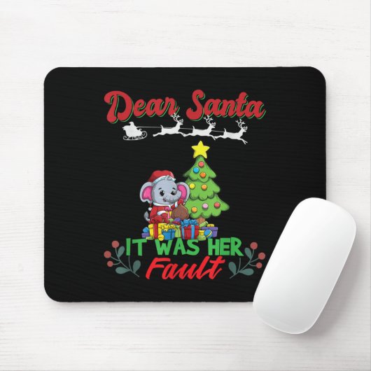 Dear Santa It Was Her Fault Siblings Matching Xmas Mousepad (Mit Mouse)
