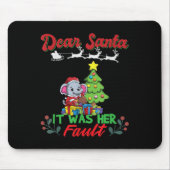 Dear Santa It Was Her Fault Siblings Matching Xmas Mousepad (Vorne)