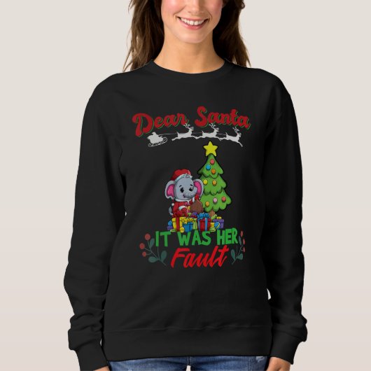 Dear Santa It Was Her Fault Siblings Matching Xmas Sweatshirt (Vorderseite)