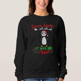 Dear Santa It Was Her Fault Siblings Matching Xmas Sweatshirt